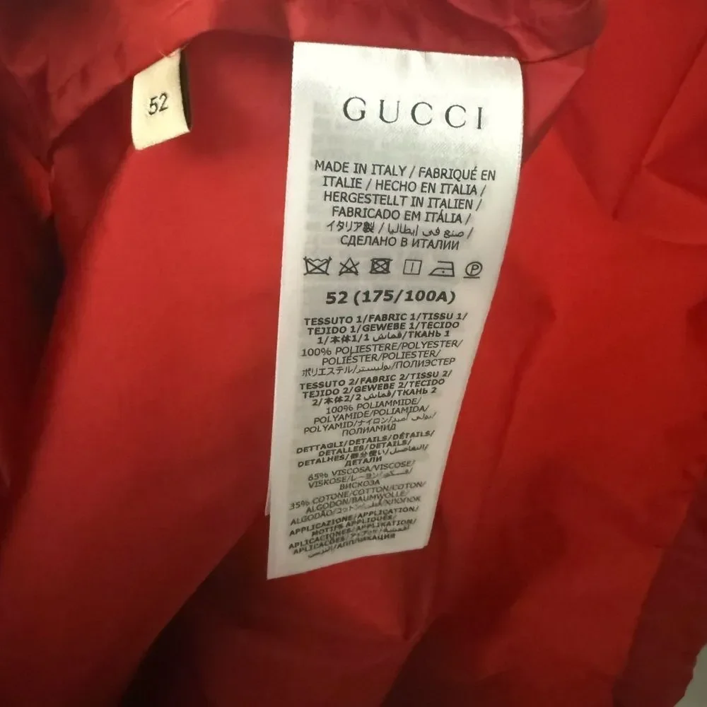 Brand new with tags Gucci Men's Navy and Red Windbreaker sz 52  us sz xl